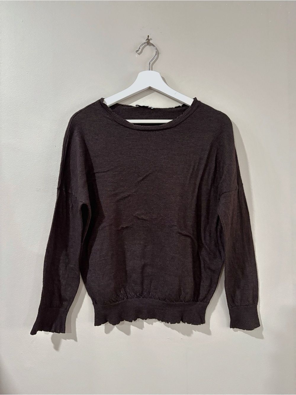 Avant Toi Cashmere Silk Sweater Brown Dolman Quiet Luxury Minimalist